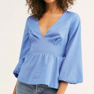 Free People Forever Chasing the Sun Linen Top Size XS